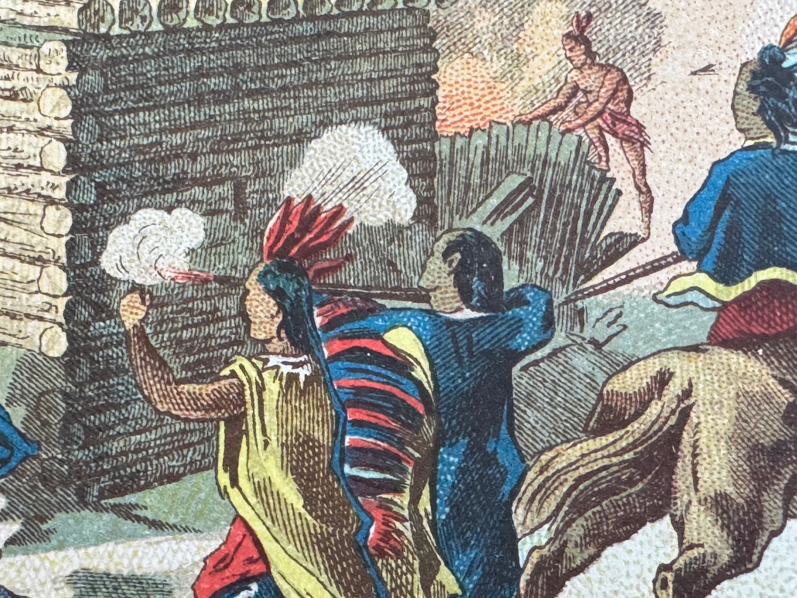 Chocolate Trade Card w/ Indians & Settlers Battle